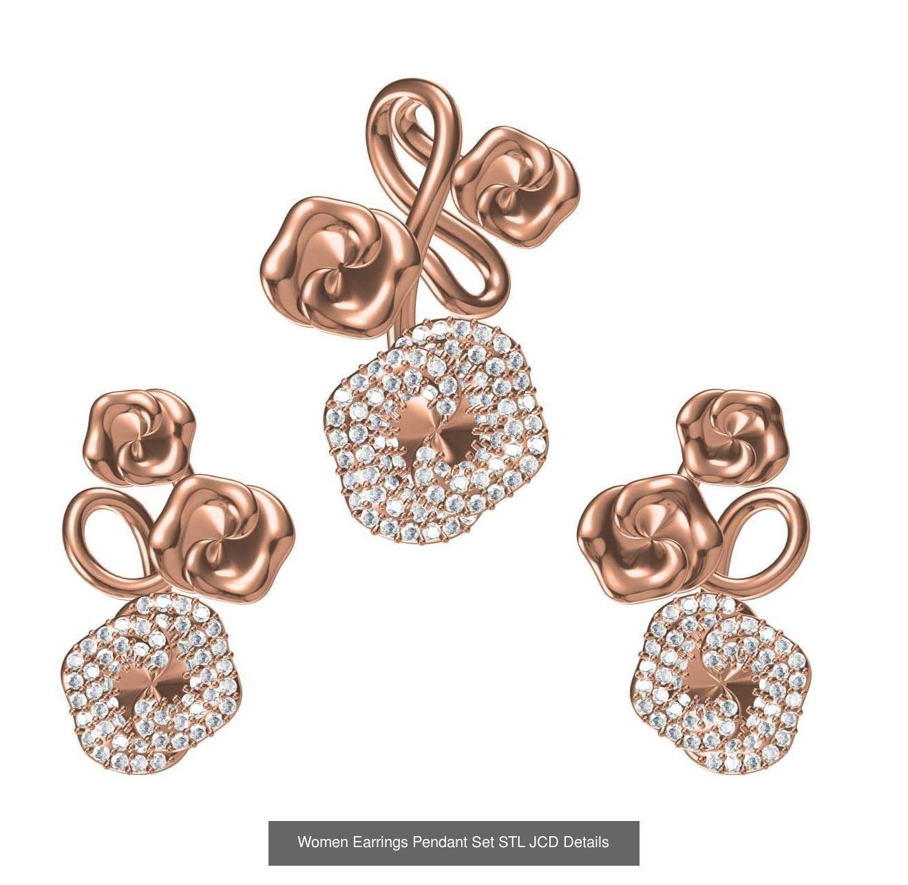 159 Women Earrings Pendant Sets STL JCD Details Collection _298