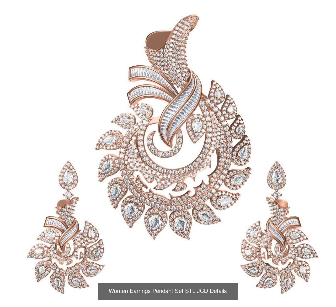 159 Women Earrings Pendant Sets STL JCD Details Collection _284