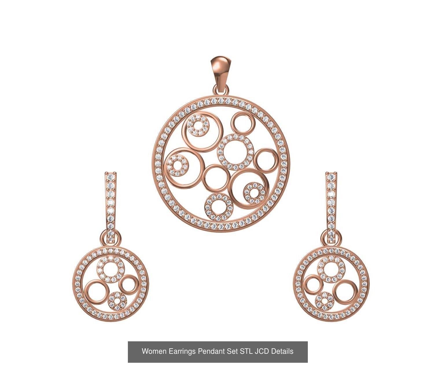 159 Women Earrings Pendant Sets STL JCD Details Collection _367
