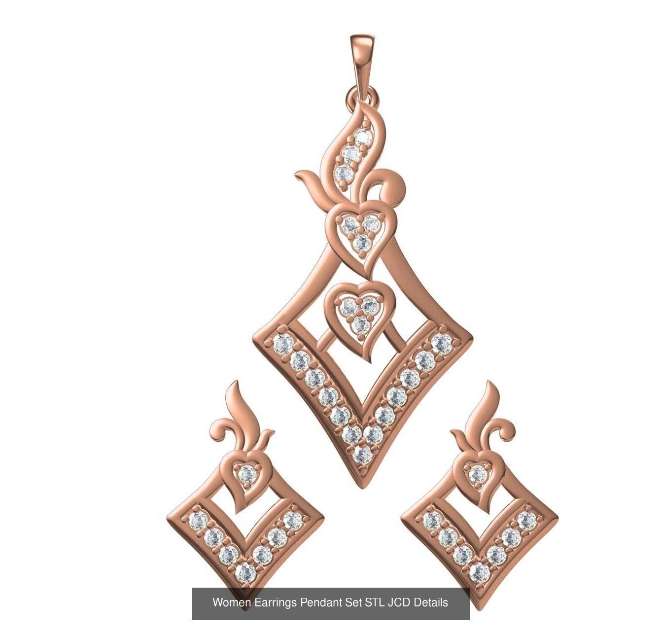 159 Women Earrings Pendant Sets STL JCD Details Collection _332