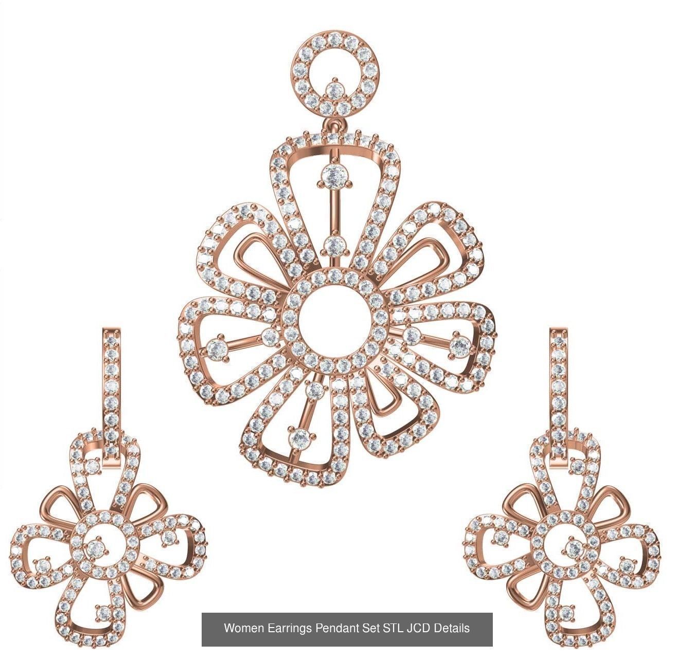 159 Women Earrings Pendant Sets STL JCD Details Collection _293