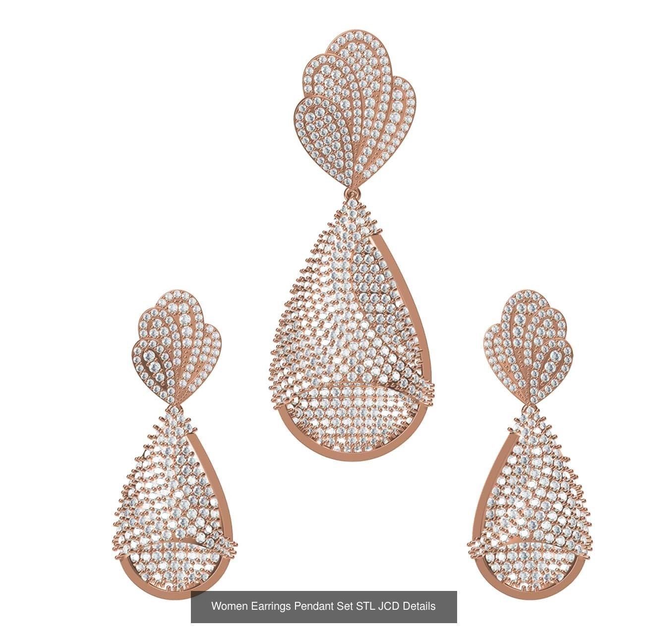 159 Women Earrings Pendant Sets STL JCD Details Collection _318
