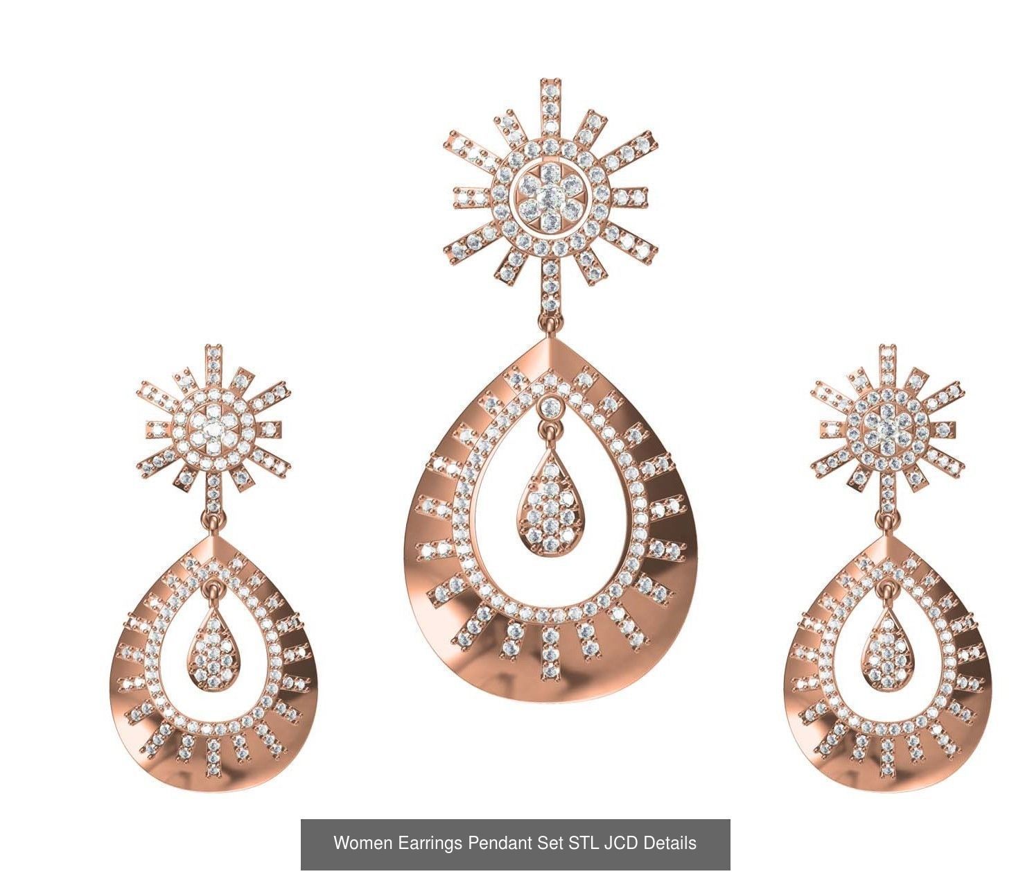 159 Women Earrings Pendant Sets STL JCD Details Collection _303