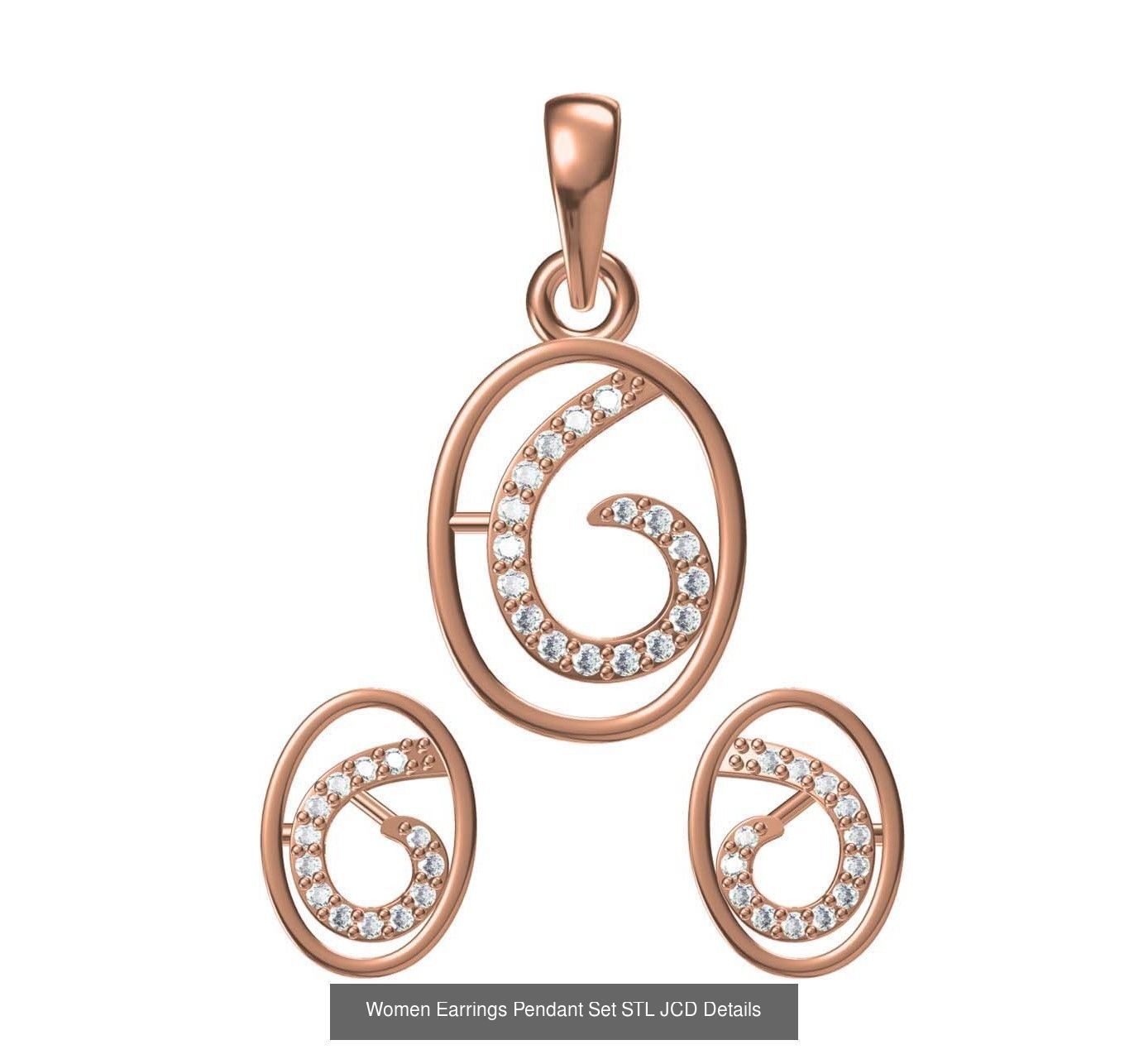 159 Women Earrings Pendant Sets STL JCD Details Collection _219