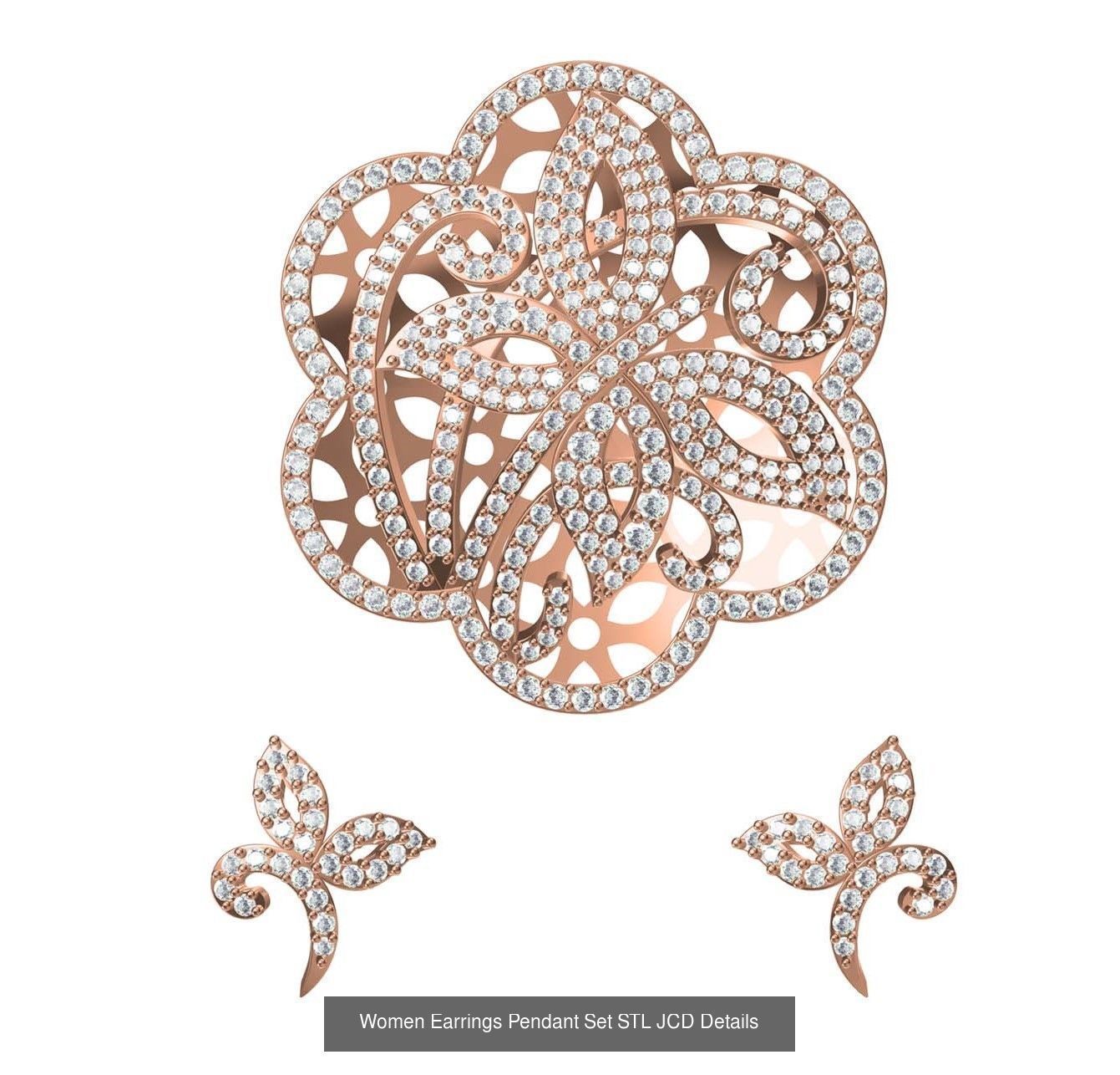 159 Women Earrings Pendant Sets STL JCD Details Collection _297