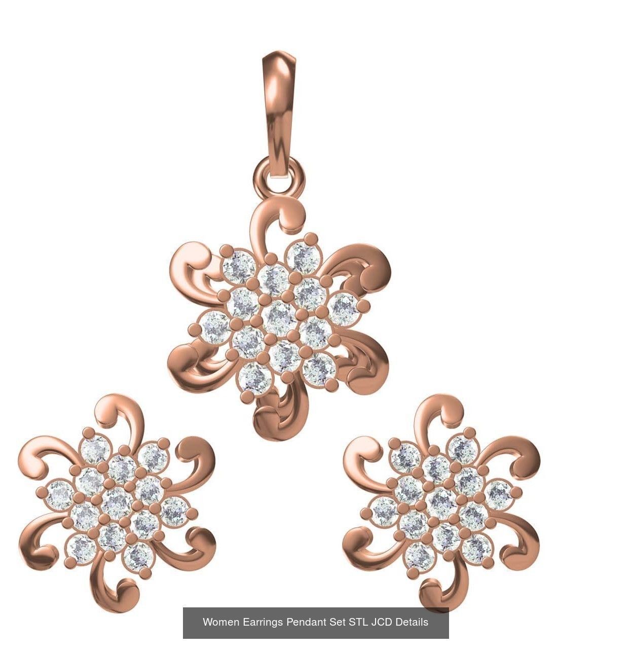 159 Women Earrings Pendant Sets STL JCD Details Collection _336
