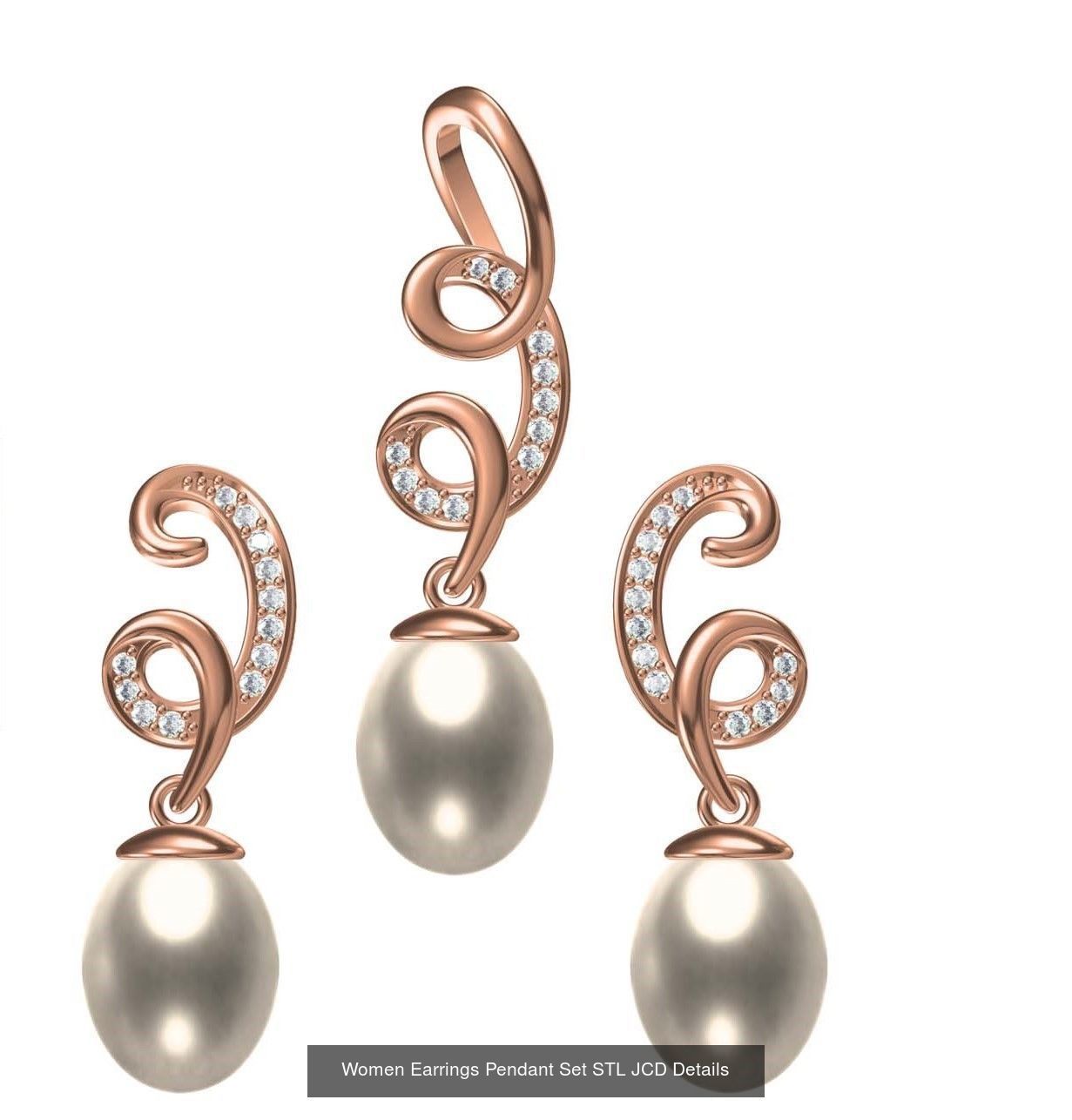 159 Women Earrings Pendant Sets STL JCD Details Collection _315