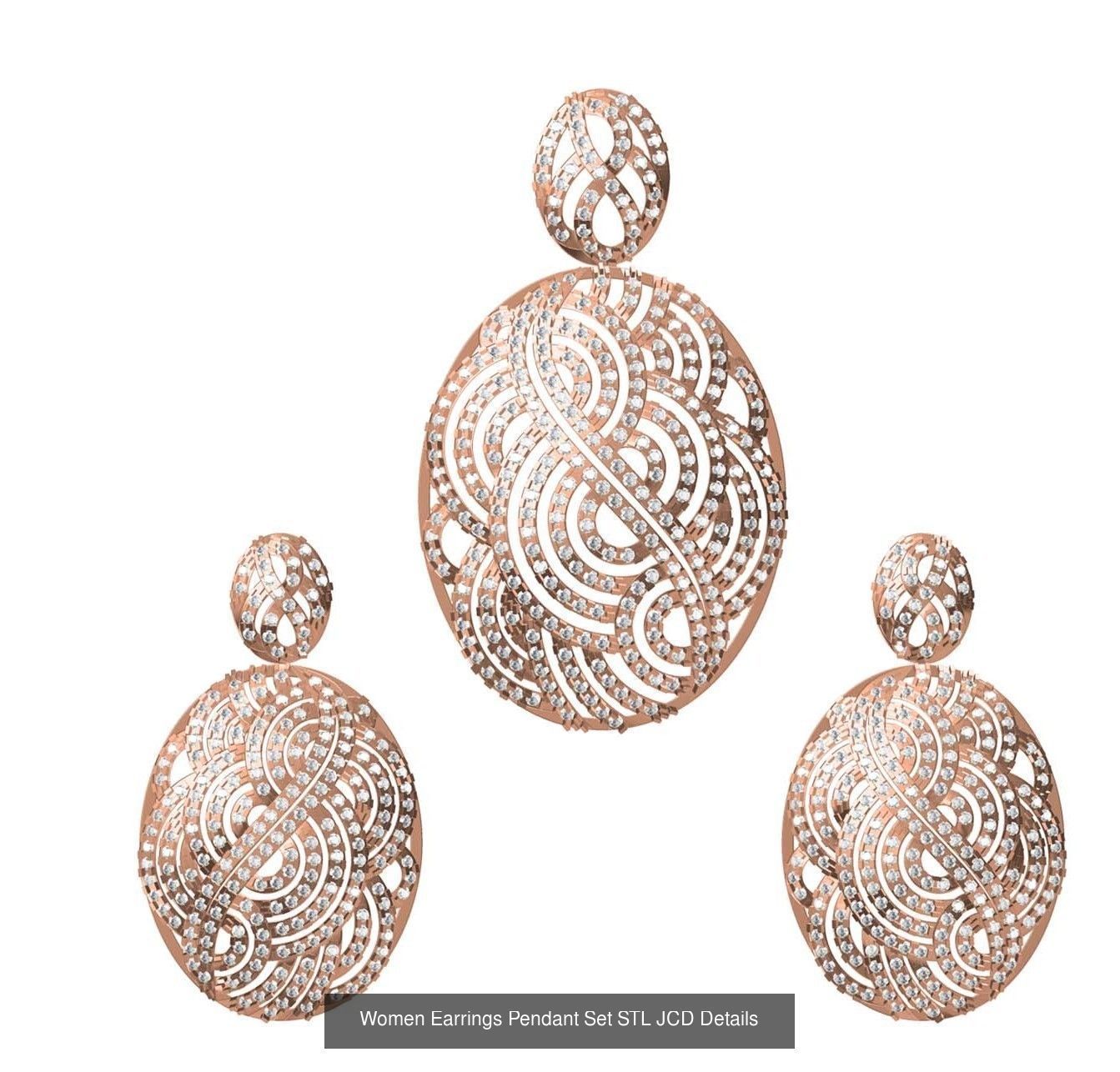 159 Women Earrings Pendant Sets STL JCD Details Collection _305