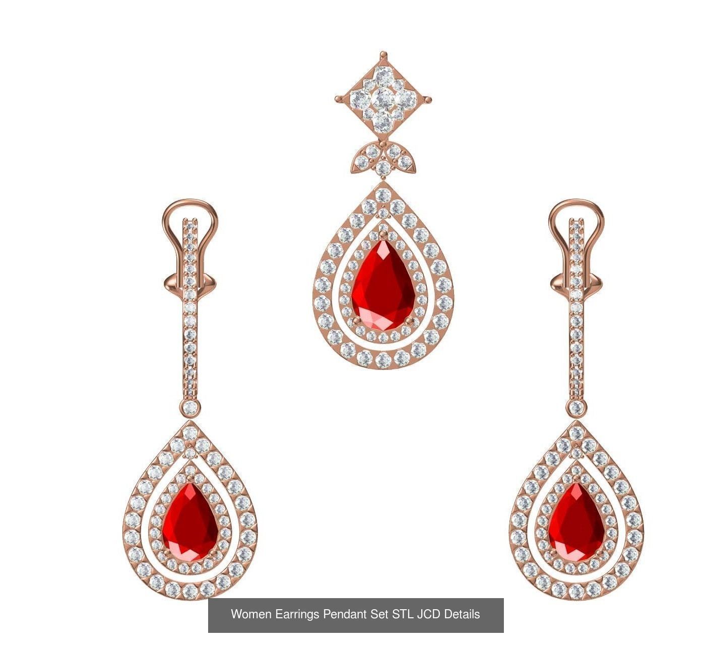 159 Women Earrings Pendant Sets STL JCD Details Collection _241