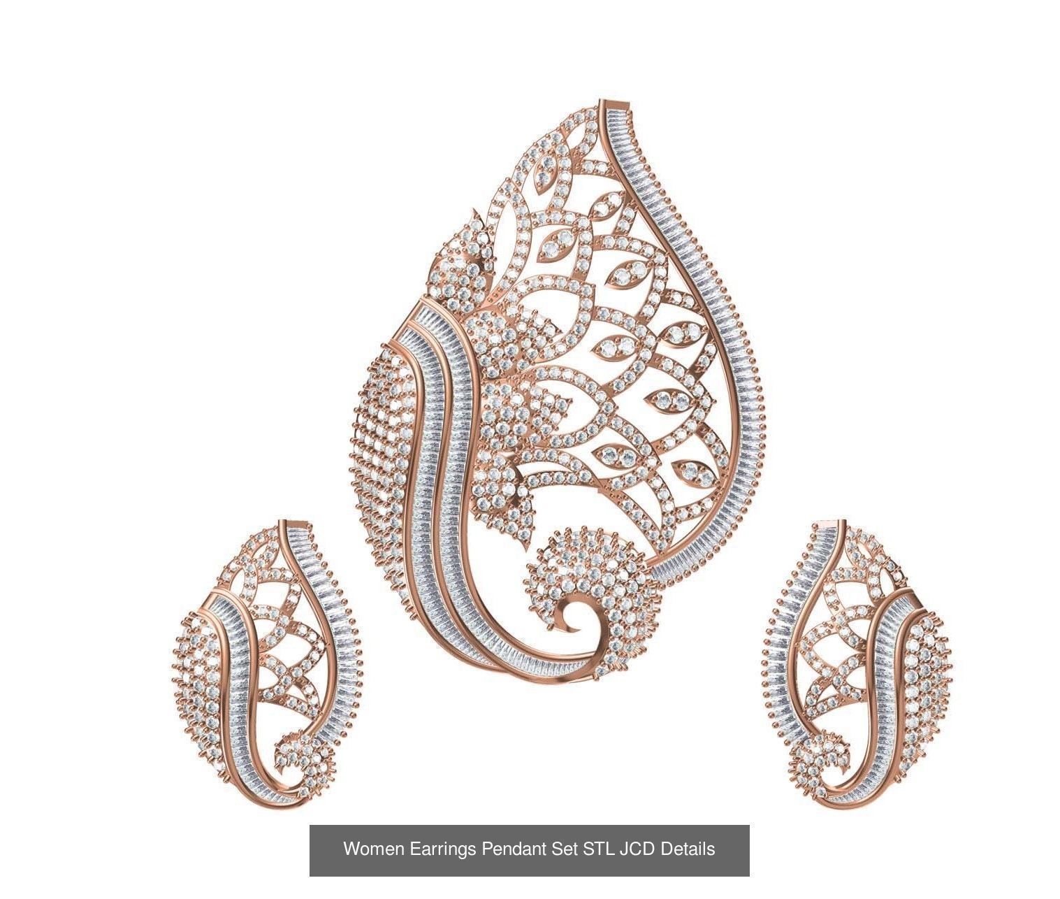 159 Women Earrings Pendant Sets STL JCD Details Collection _281