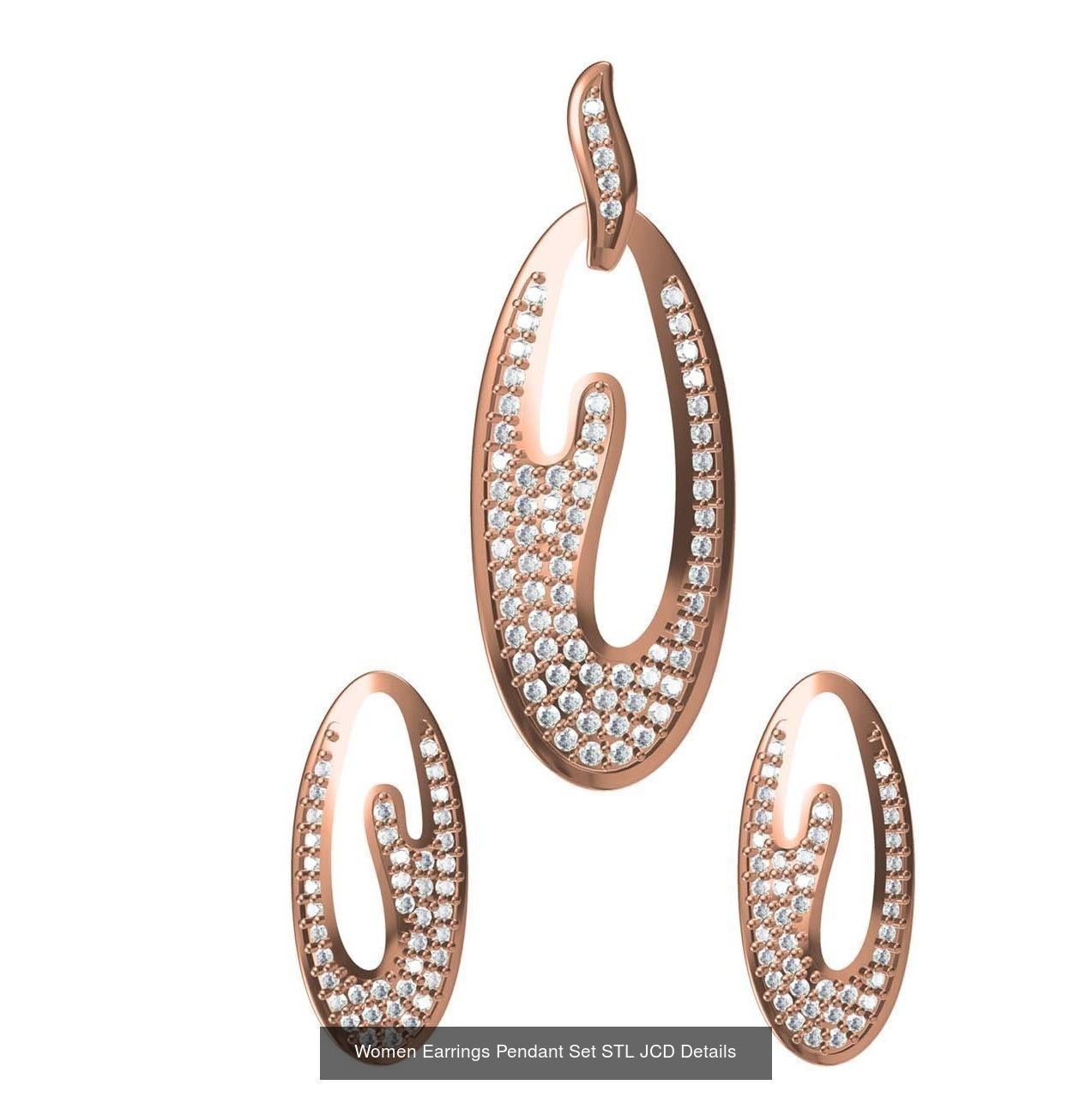159 Women Earrings Pendant Sets STL JCD Details Collection _351