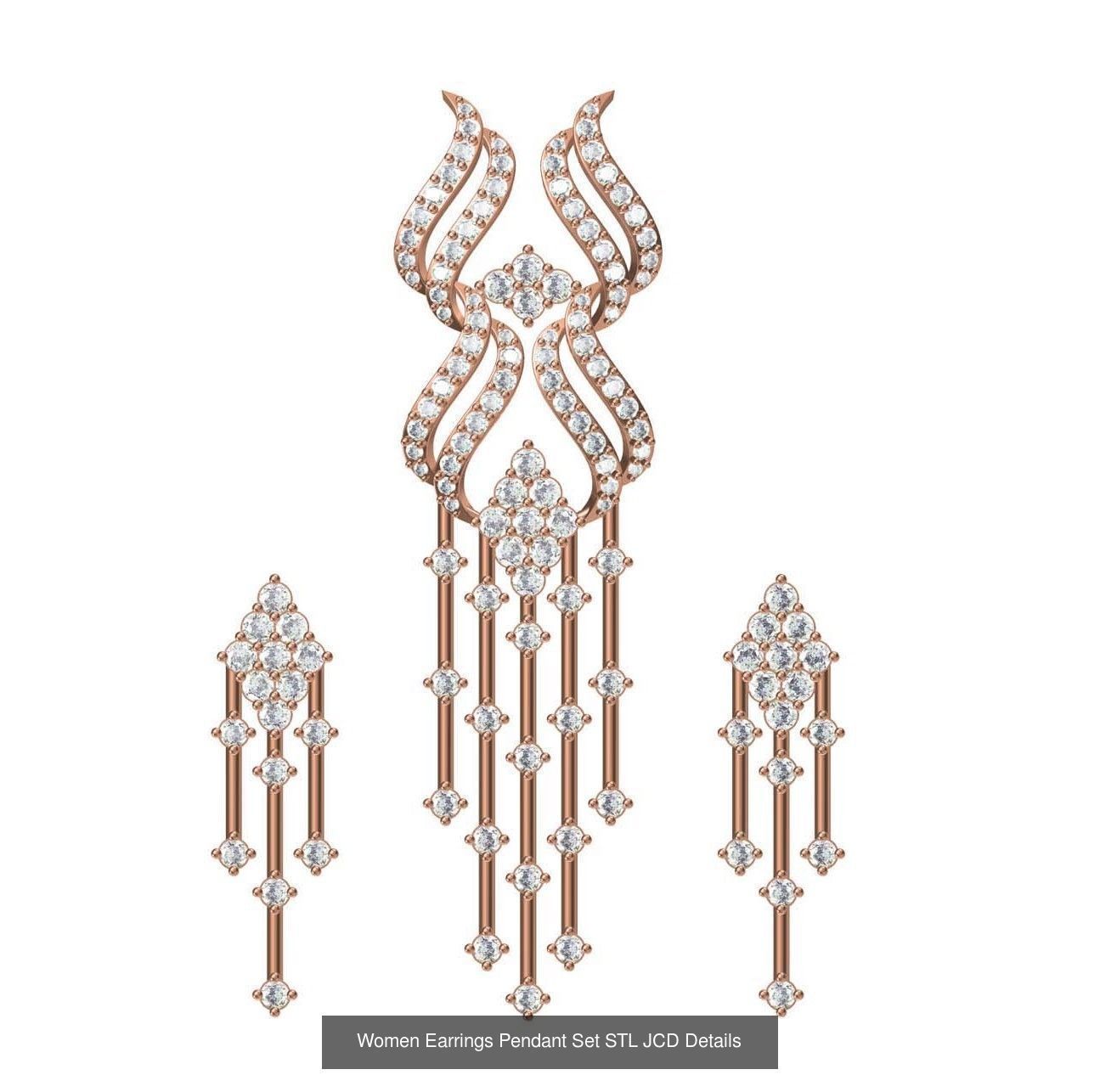 159 Women Earrings Pendant Sets STL JCD Details Collection _251