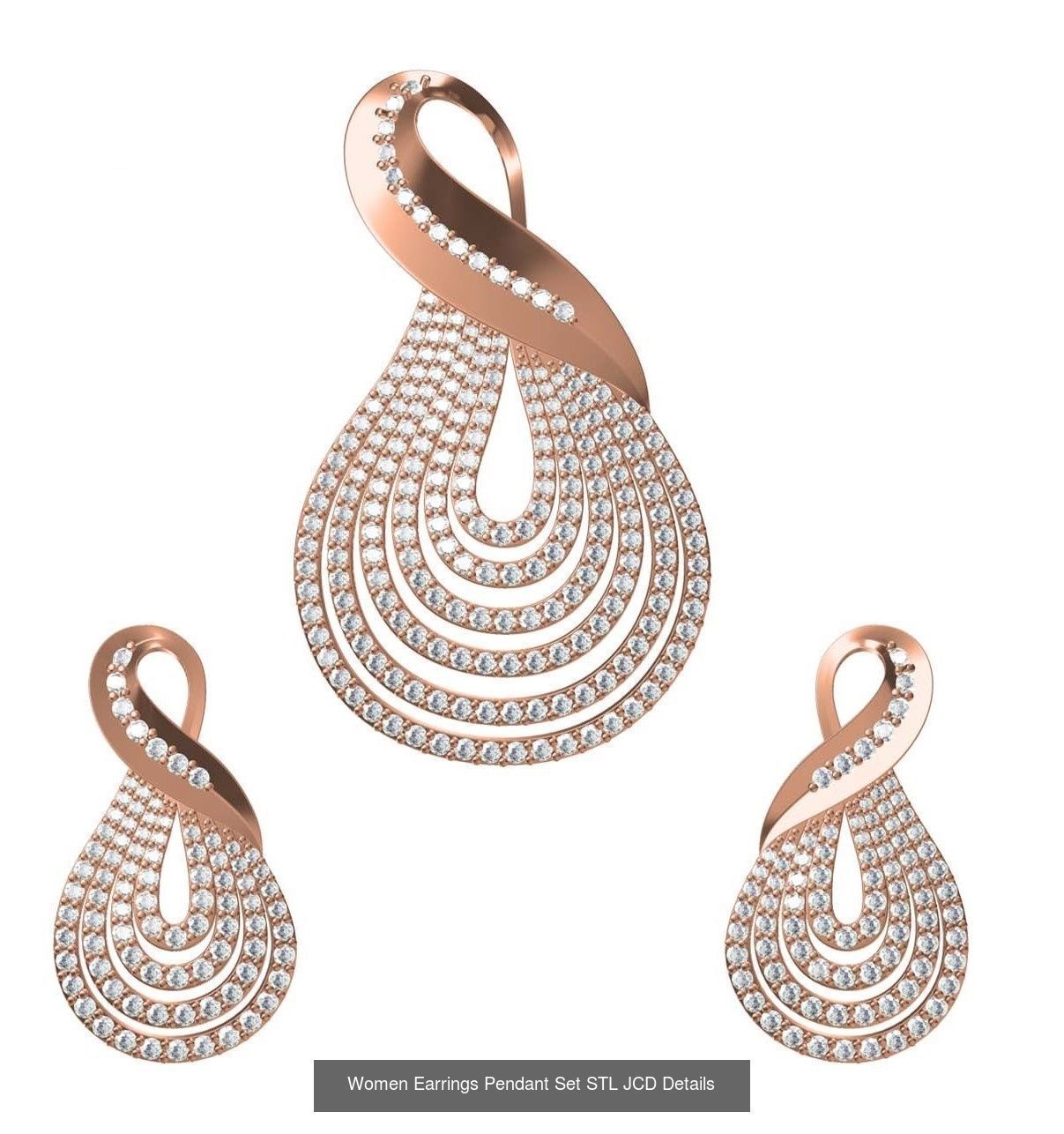 159 Women Earrings Pendant Sets STL JCD Details Collection _234