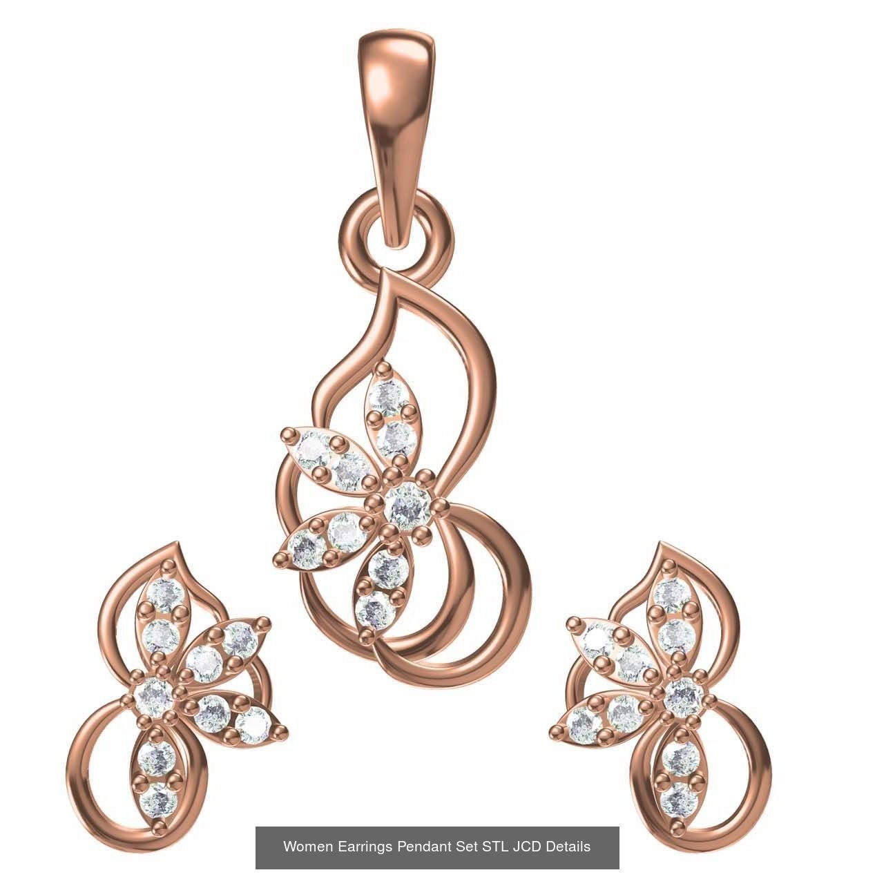 159 Women Earrings Pendant Sets STL JCD Details Collection _229