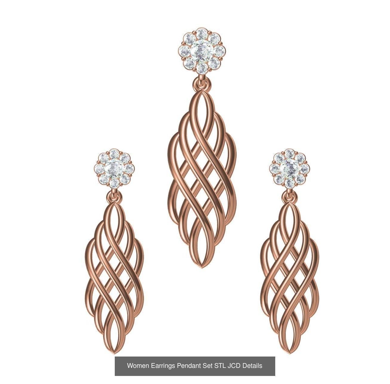 159 Women Earrings Pendant Sets STL JCD Details Collection _270