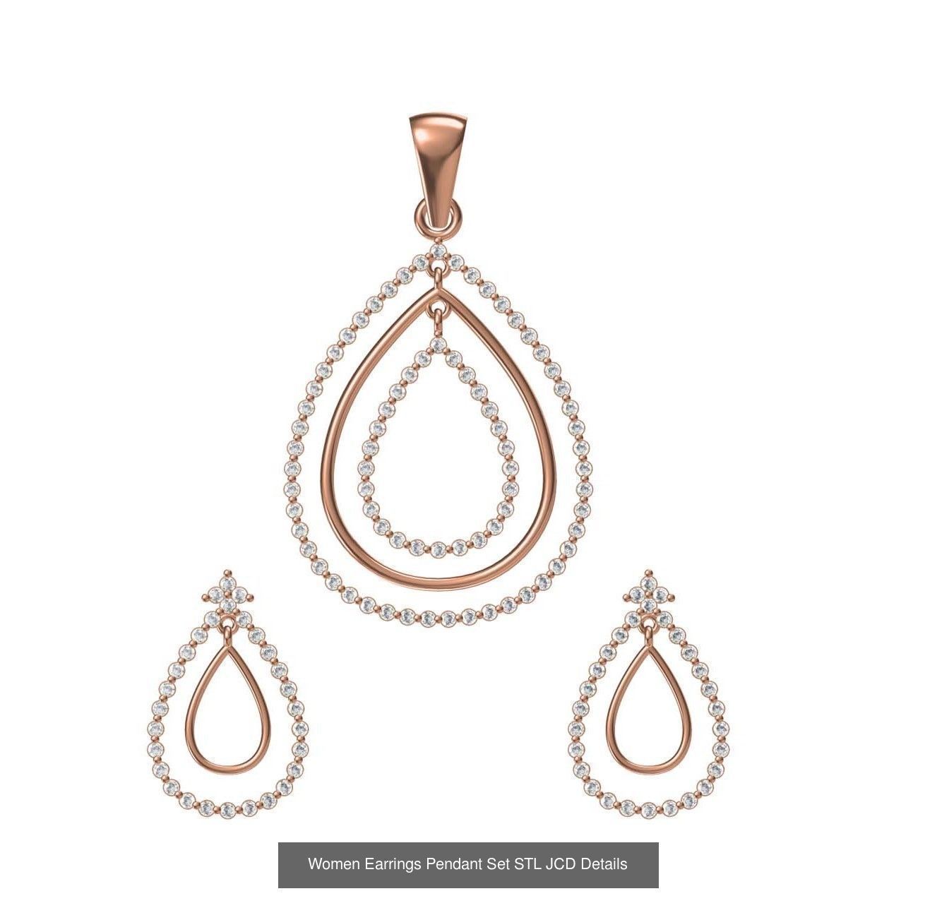 159 Women Earrings Pendant Sets STL JCD Details Collection _344