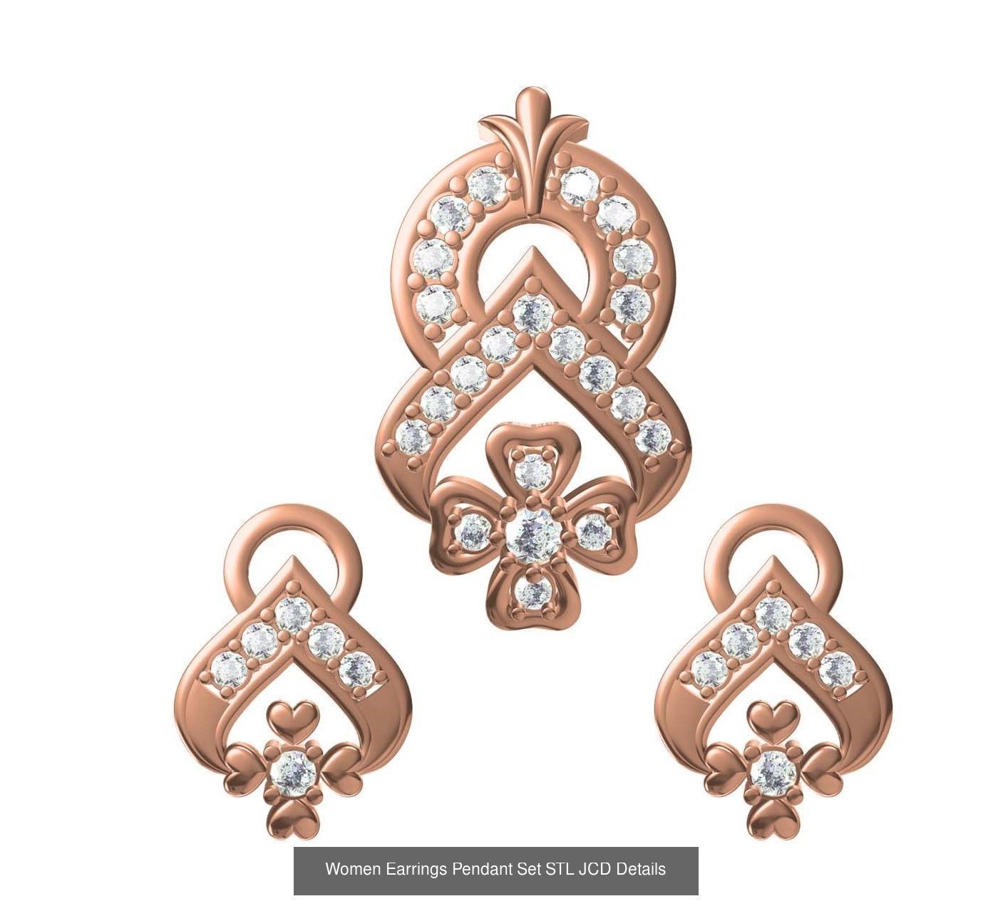 159 Women Earrings Pendant Sets STL JCD Details Collection _331