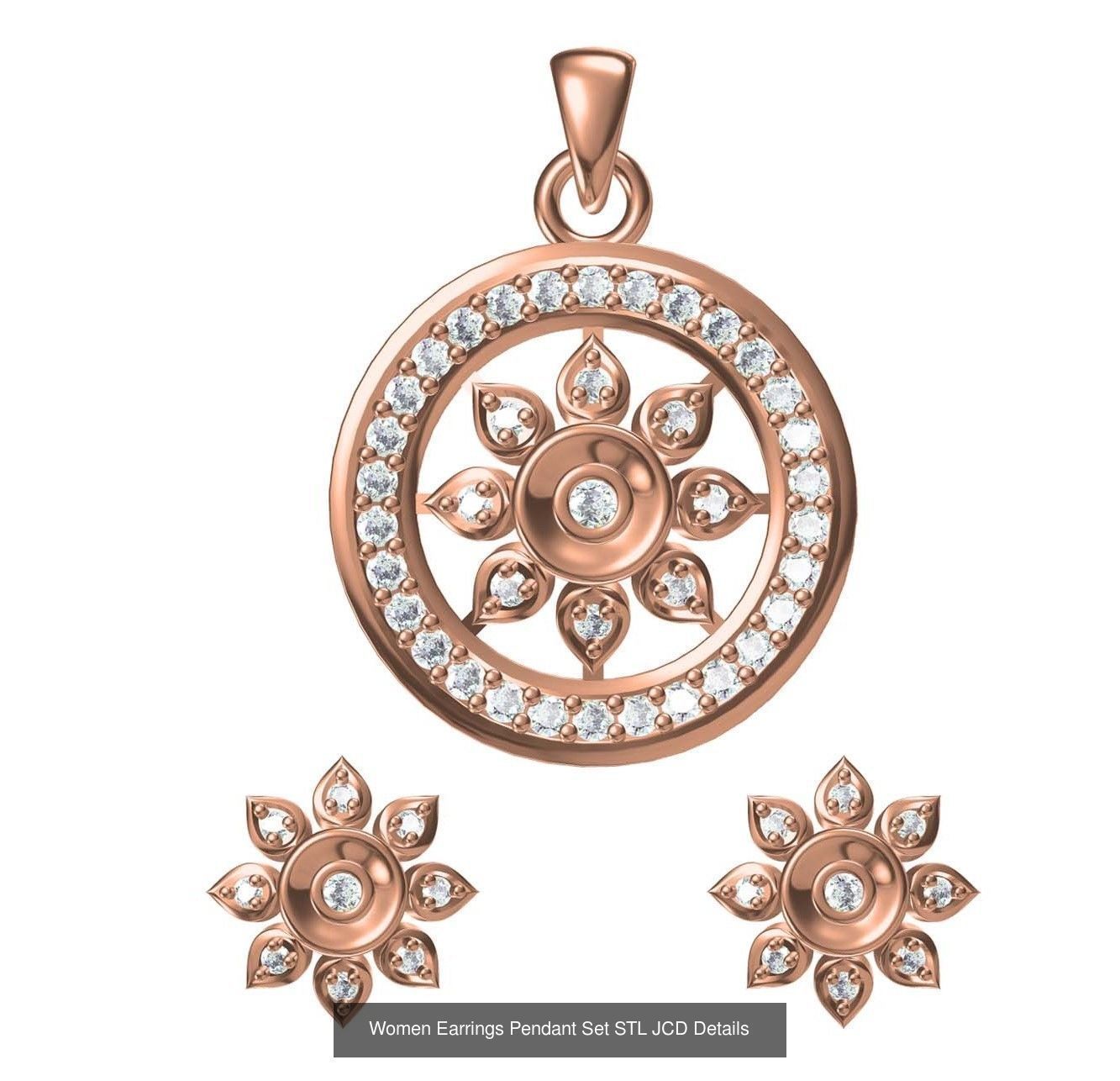 159 Women Earrings Pendant Sets STL JCD Details Collection _352