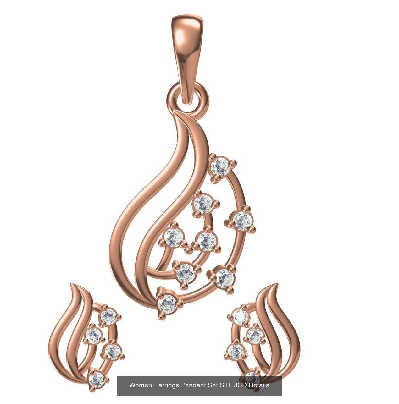 159 Women Earrings Pendant Sets STL JCD Details Collection _230