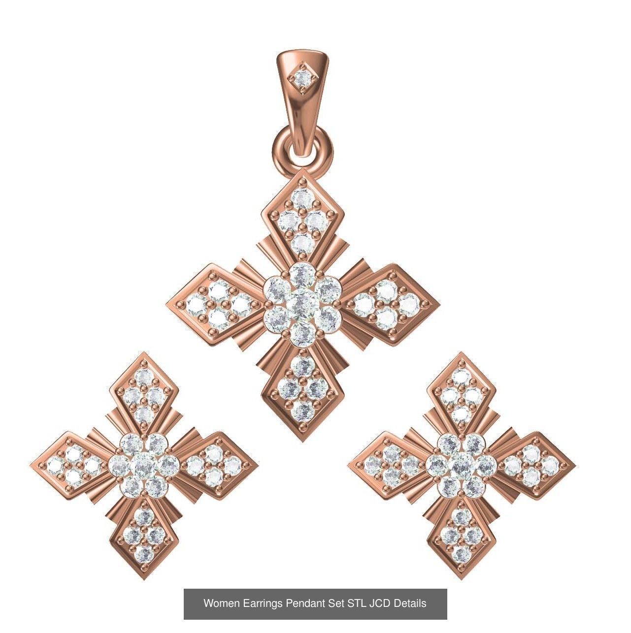 159 Women Earrings Pendant Sets STL JCD Details Collection _292