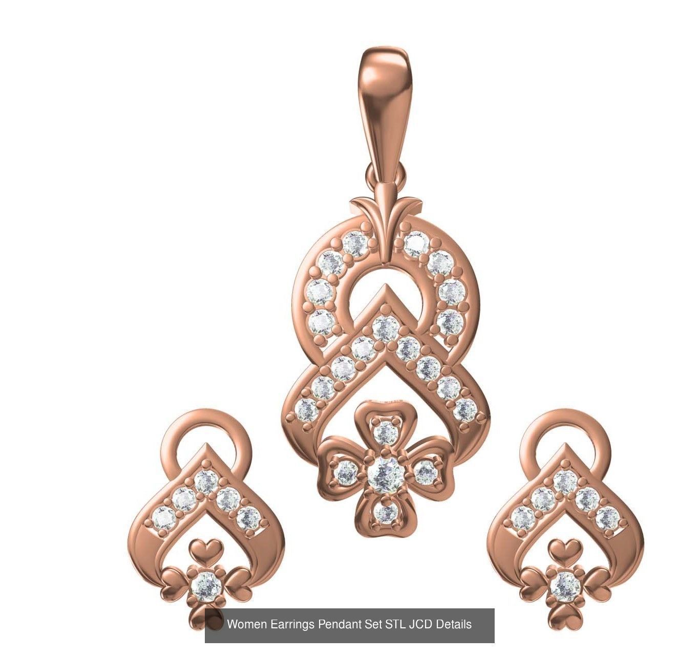 159 Women Earrings Pendant Sets STL JCD Details Collection _338
