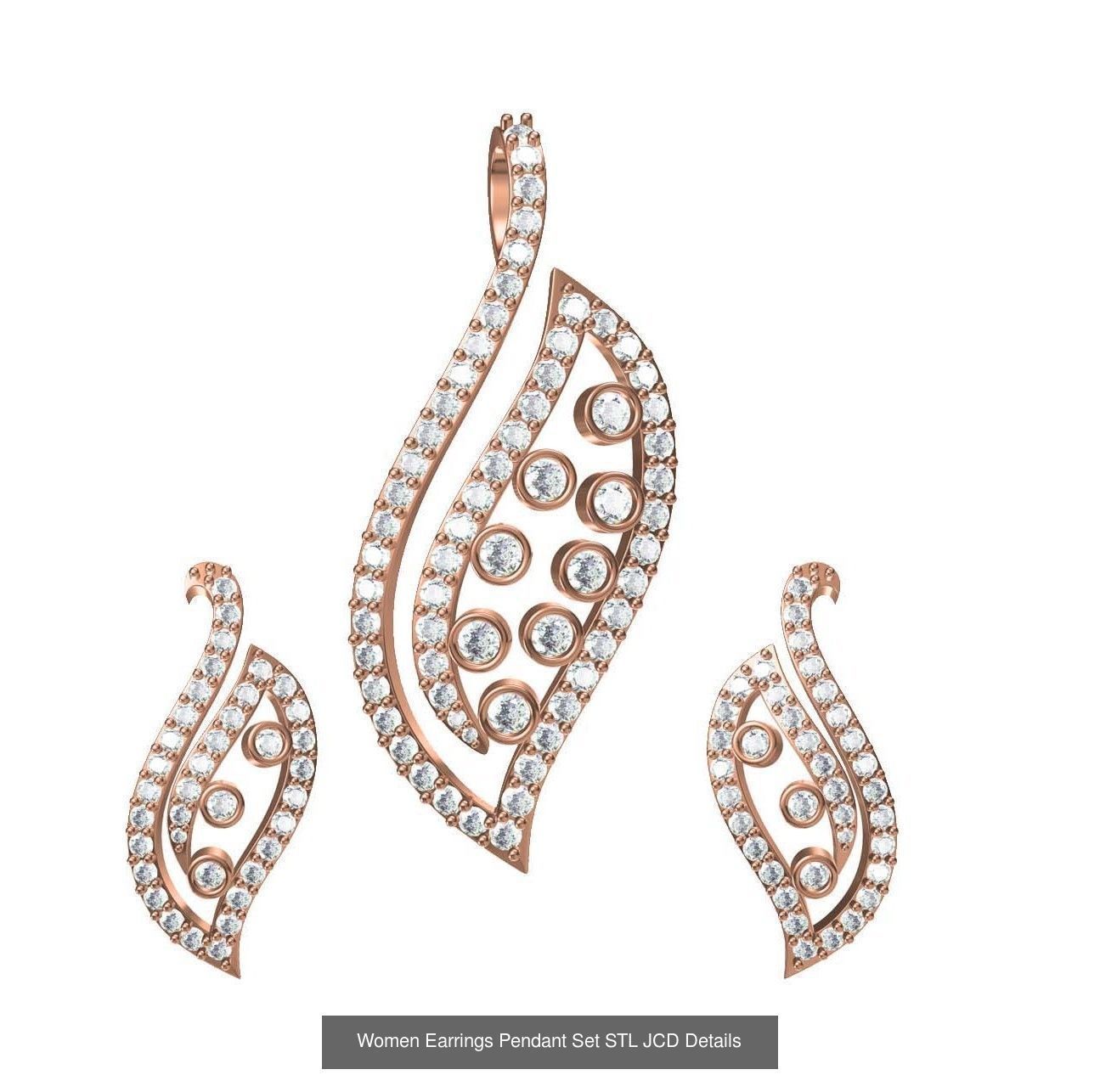 159 Women Earrings Pendant Sets STL JCD Details Collection _244