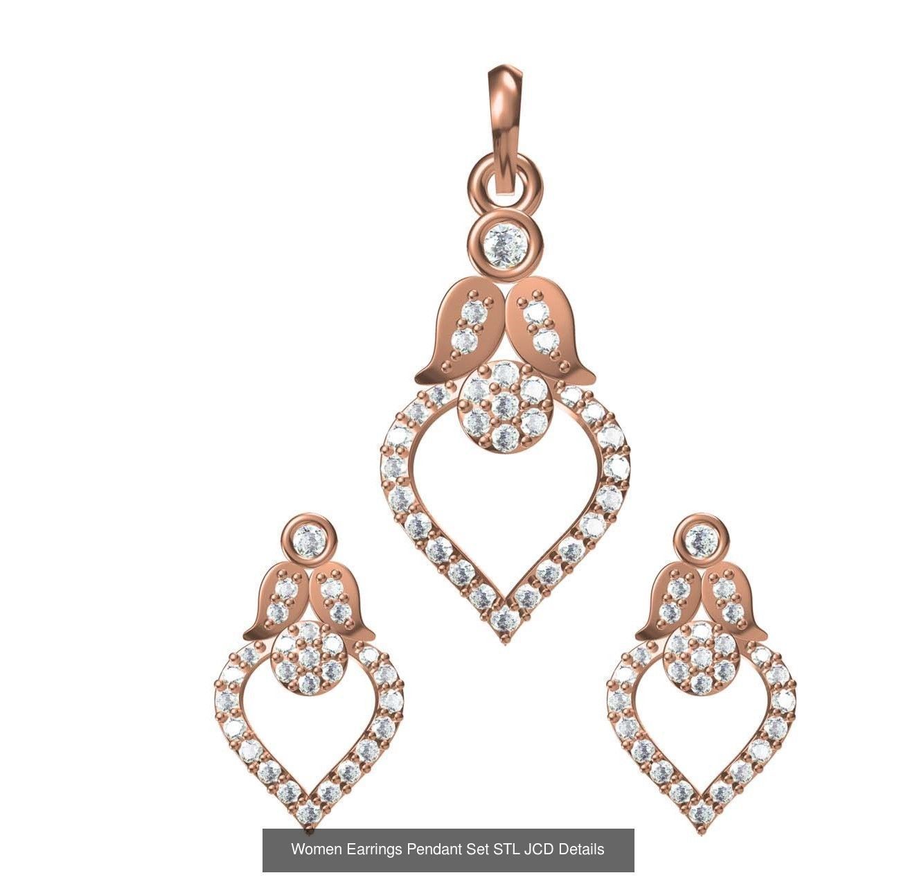 159 Women Earrings Pendant Sets STL JCD Details Collection _337