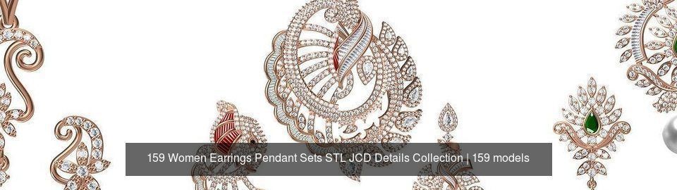 159 Women Earrings Pendant Sets STL JCD Details Collection _143