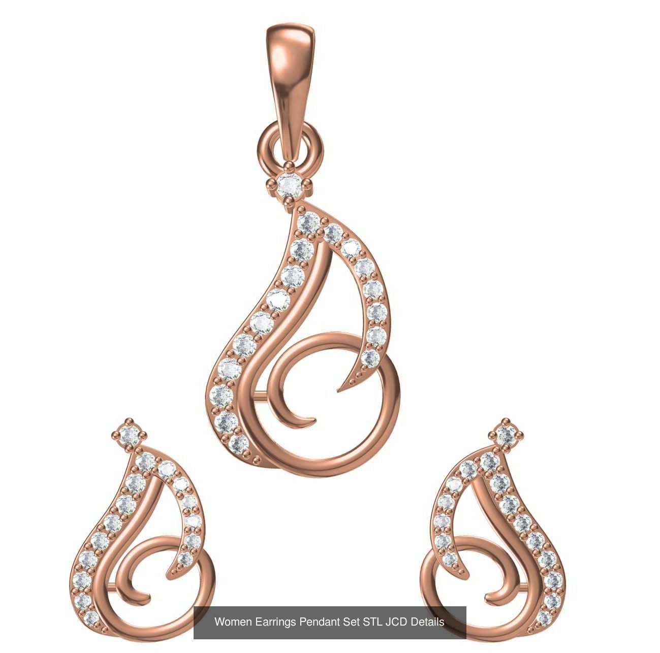 159 Women Earrings Pendant Sets STL JCD Details Collection _225