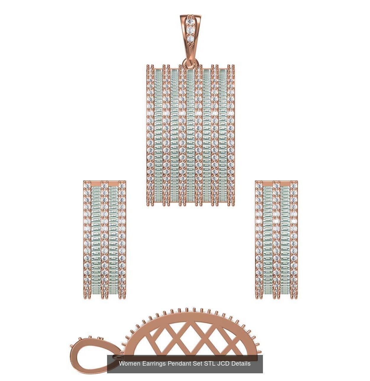 159 Women Earrings Pendant Sets STL JCD Details Collection _276