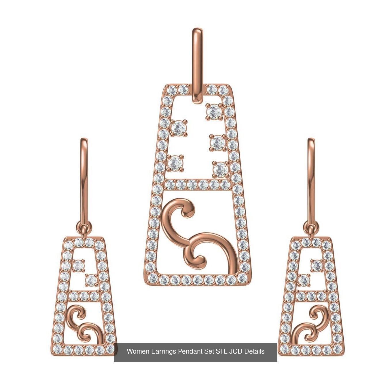 159 Women Earrings Pendant Sets STL JCD Details Collection _238