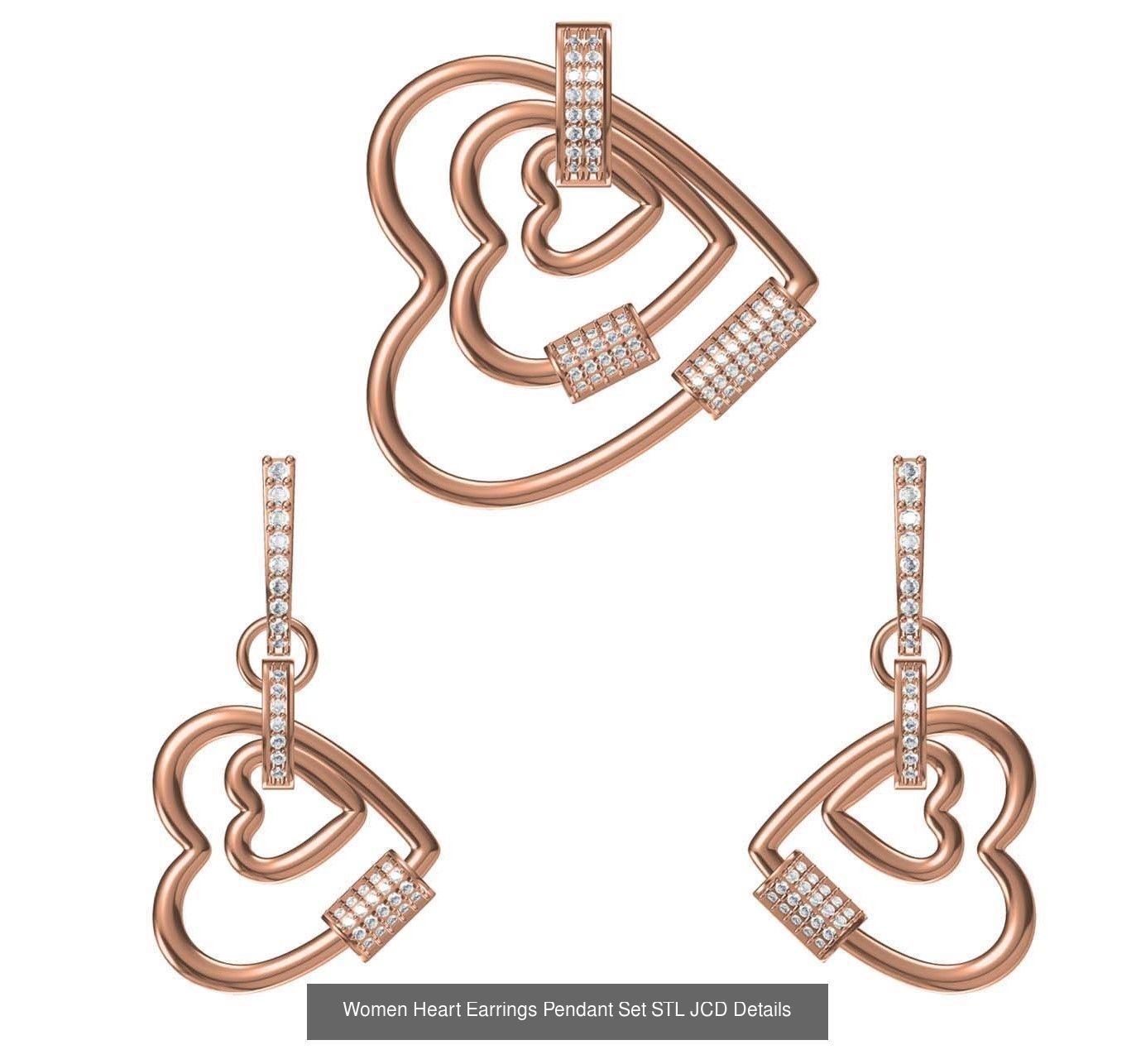 159 Women Earrings Pendant Sets STL JCD Details Collection _216