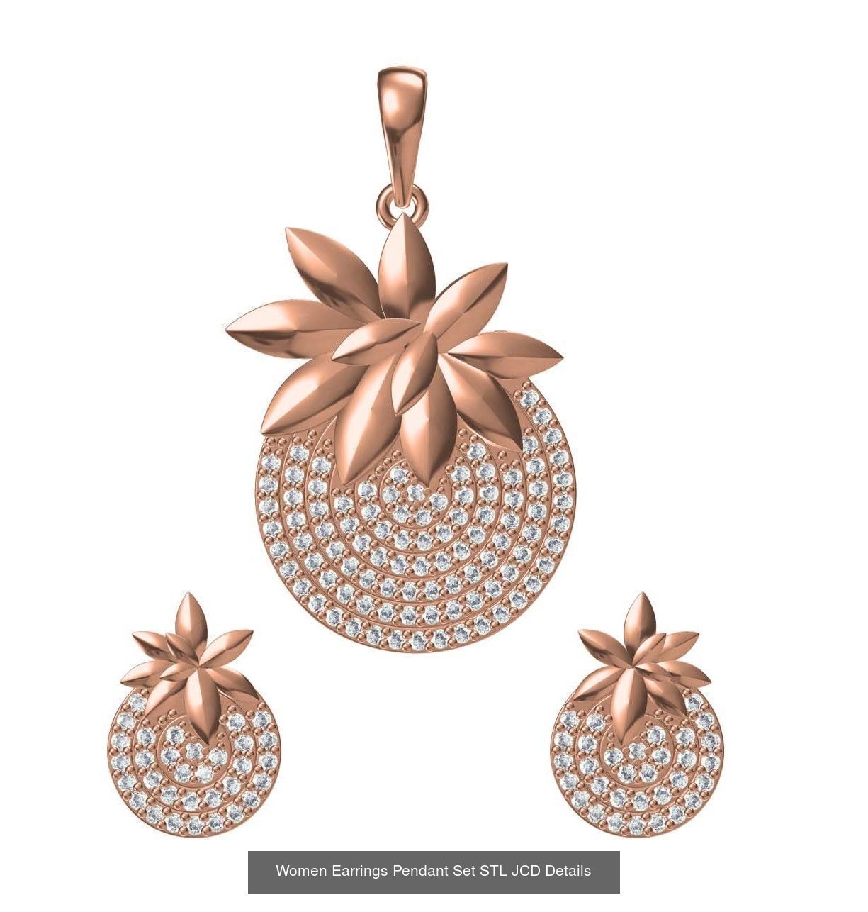 159 Women Earrings Pendant Sets STL JCD Details Collection _329