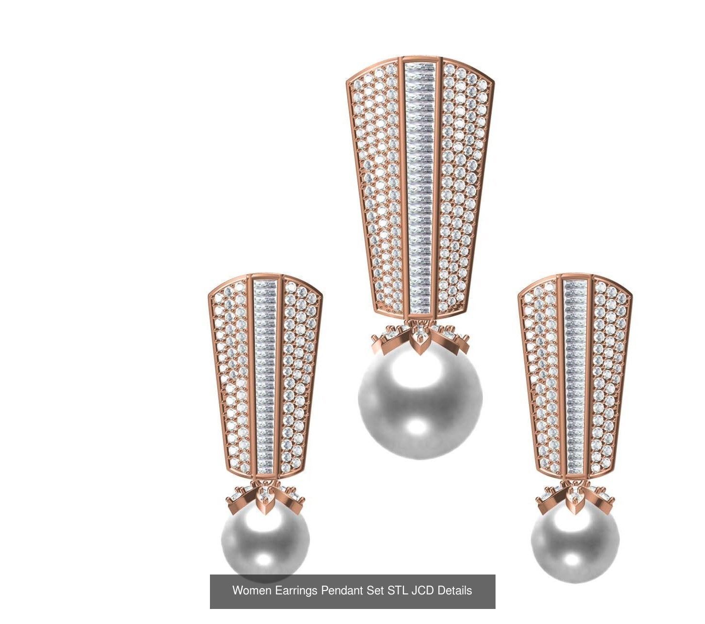 159 Women Earrings Pendant Sets STL JCD Details Collection _317