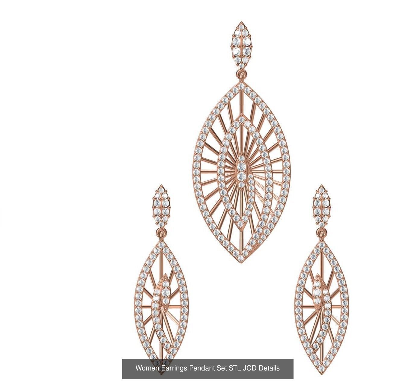 159 Women Earrings Pendant Sets STL JCD Details Collection _242