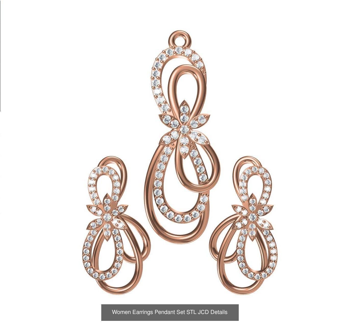 159 Women Earrings Pendant Sets STL JCD Details Collection _246
