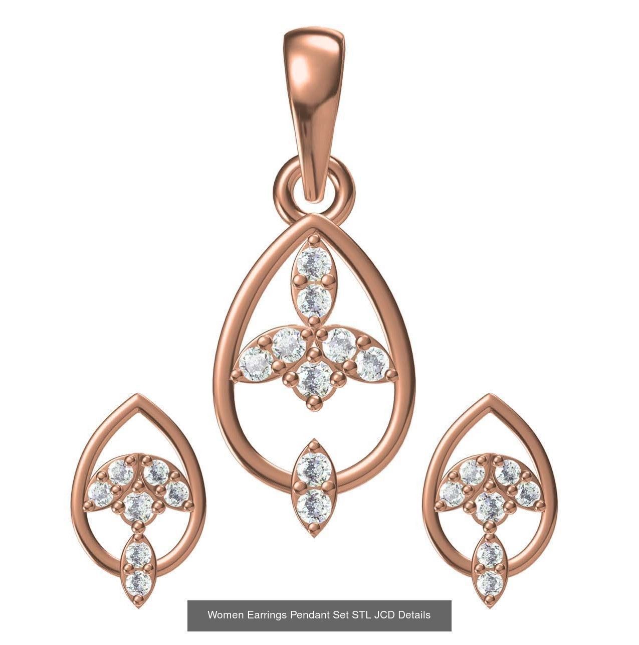 159 Women Earrings Pendant Sets STL JCD Details Collection _226