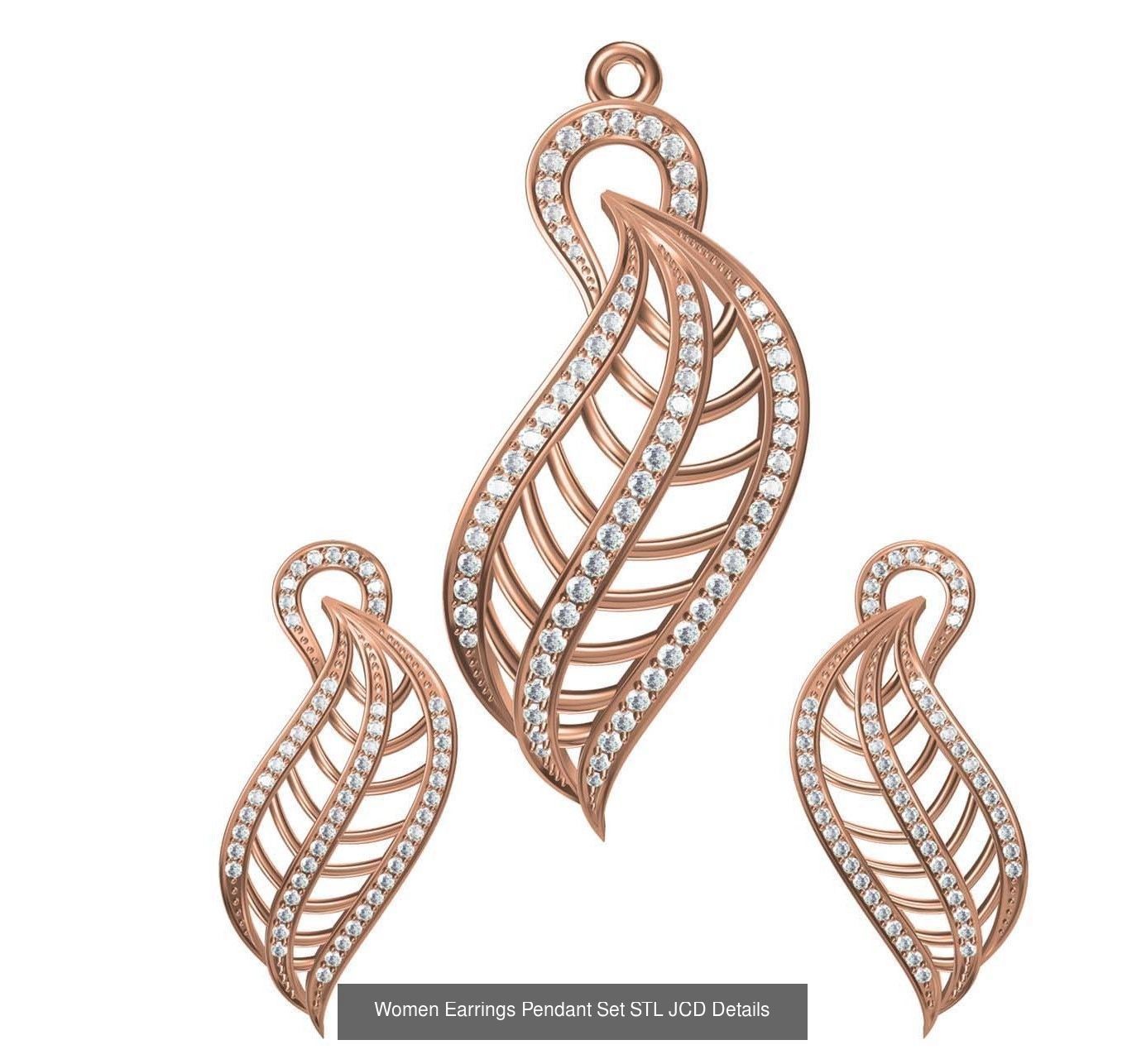 159 Women Earrings Pendant Sets STL JCD Details Collection _236