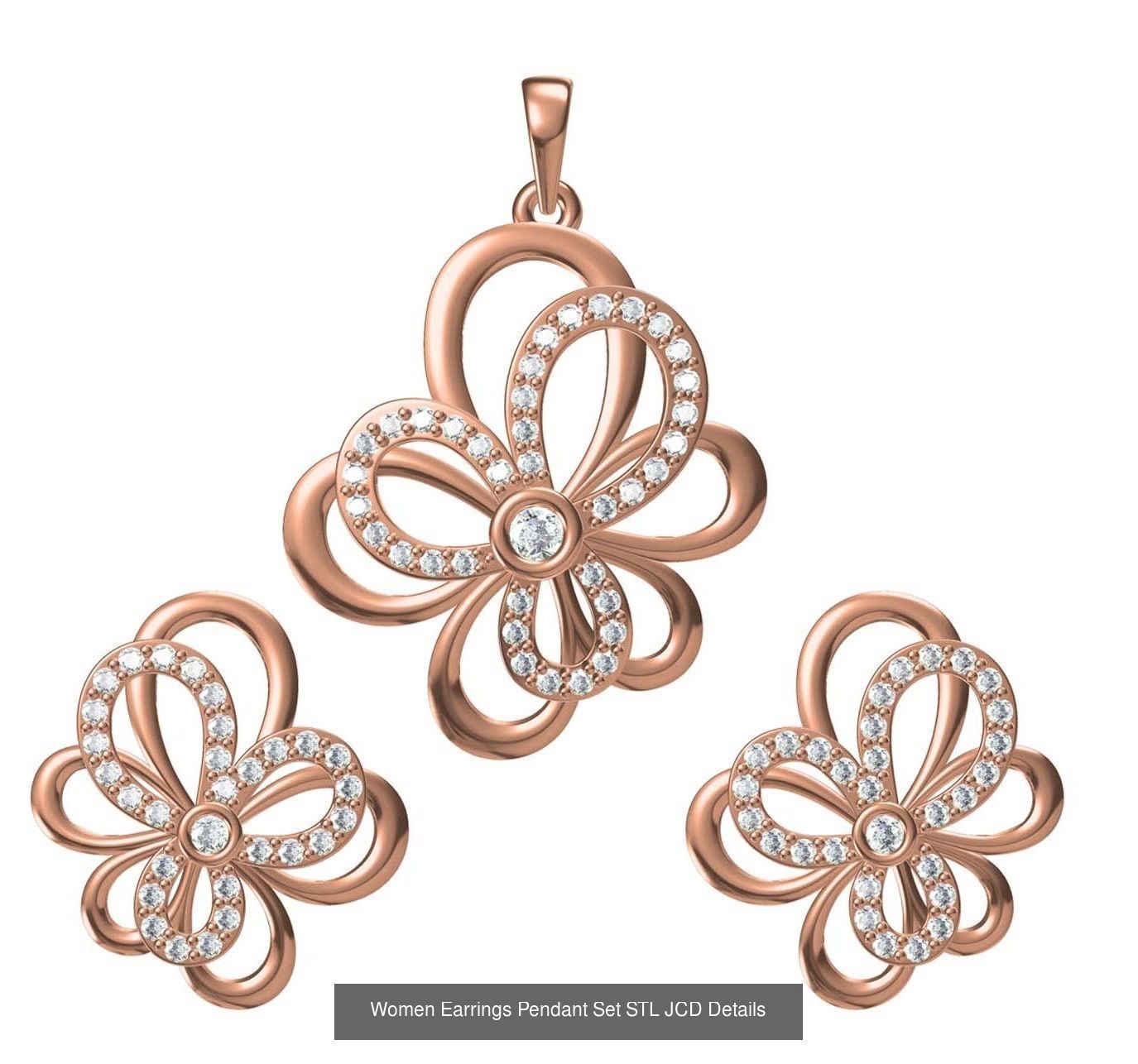 159 Women Earrings Pendant Sets STL JCD Details Collection _339