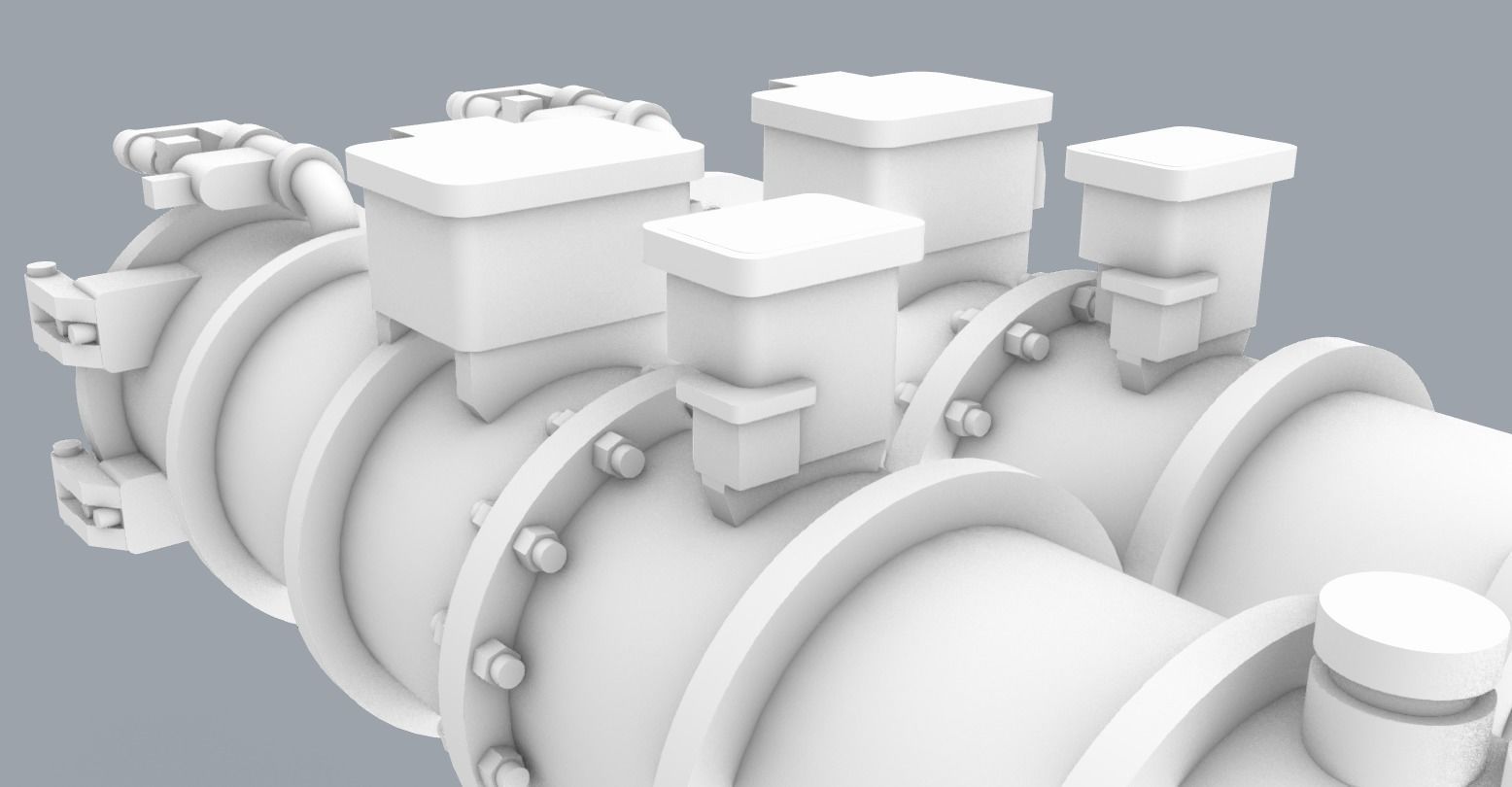 Type 53 Torpedo Tubes Low-poly 3D model_3