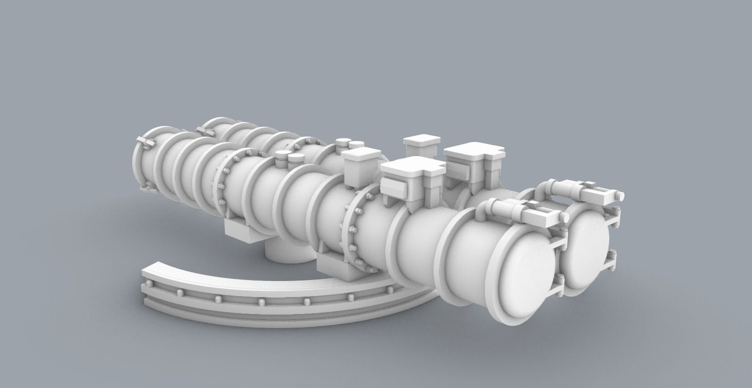 PM Type 53 Torpedo Tubes 3D print model_1