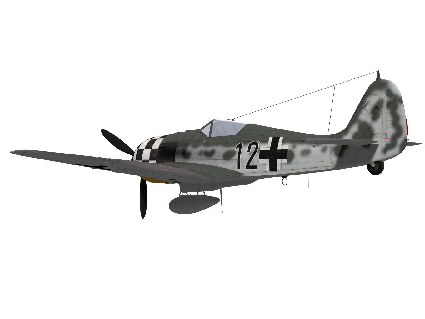 Focke Wulf Fw190 A6 3D model_4