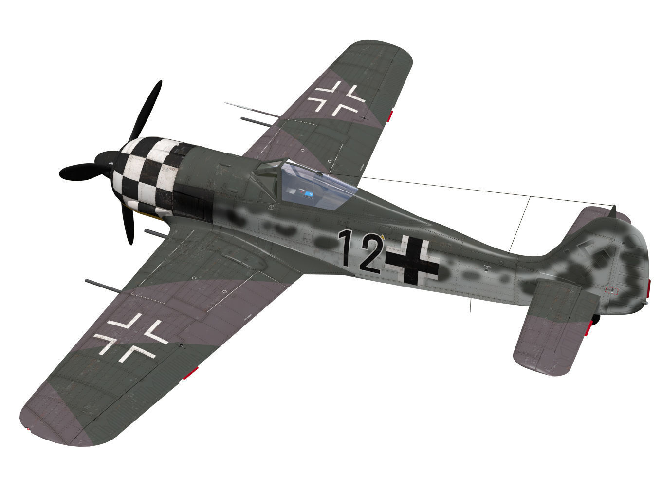 Focke Wulf Fw190 A6 3D model_1