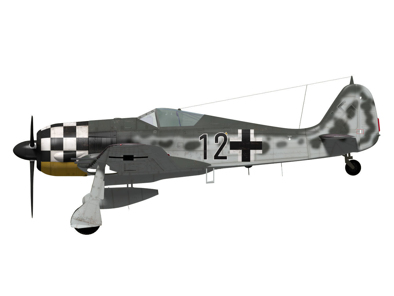 Focke Wulf Fw190 A6 3D model_10