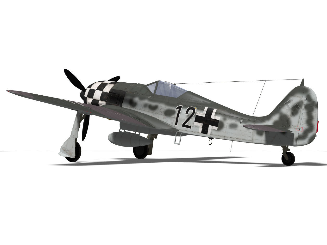Focke Wulf Fw190 A6 3D model_7