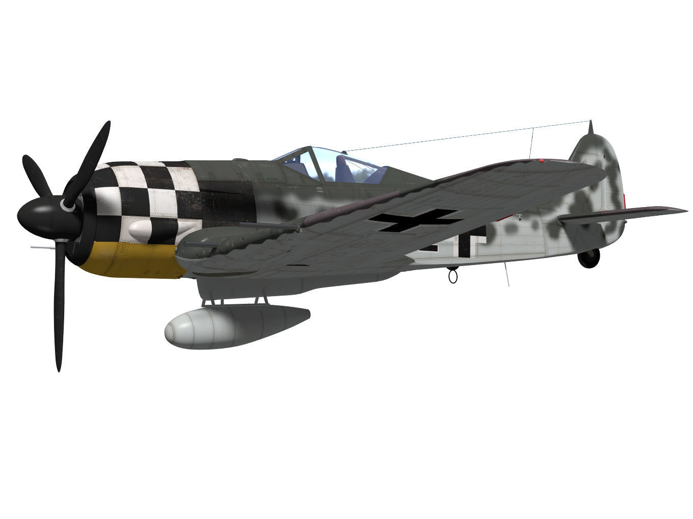 Focke Wulf Fw190 A6 3D model_2