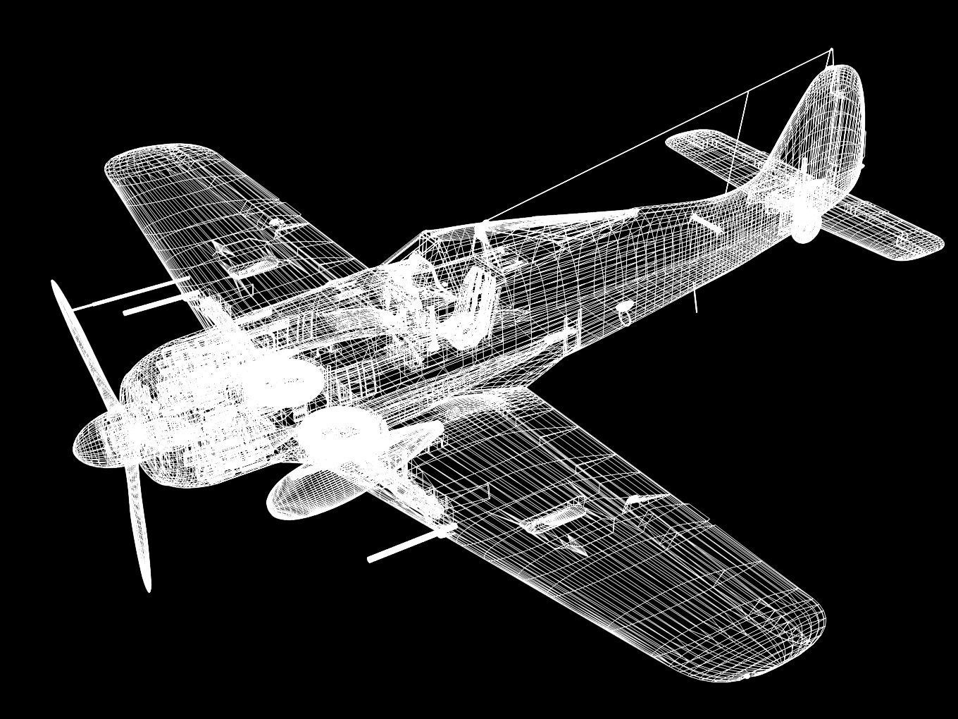 Focke Wulf Fw190 A6 3D model_17