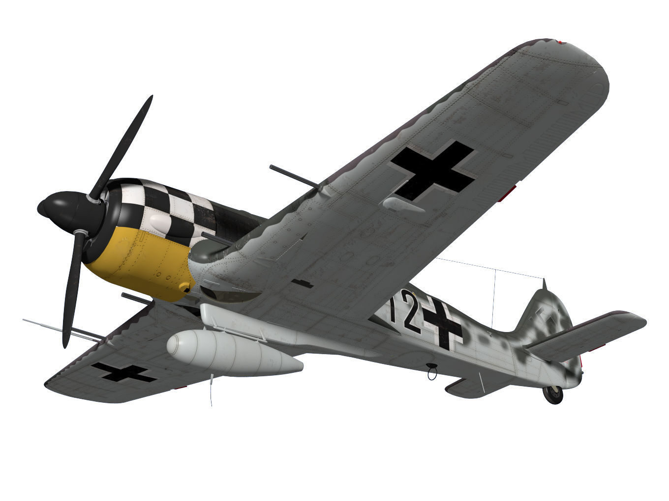 Focke Wulf Fw190 A6 3D model_3
