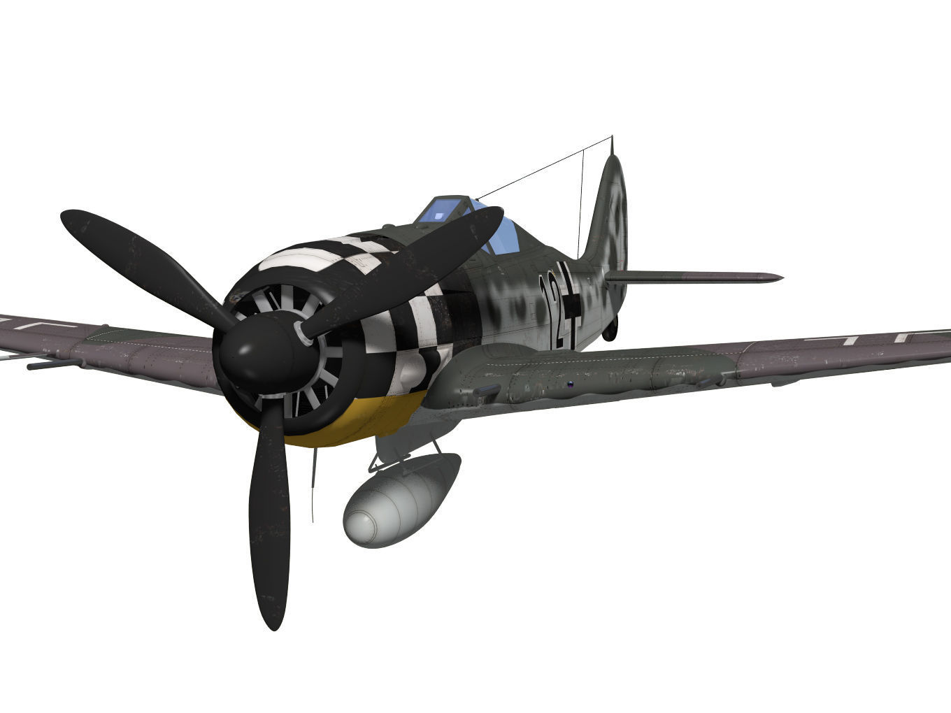 Focke Wulf Fw190 A6 3D model_5