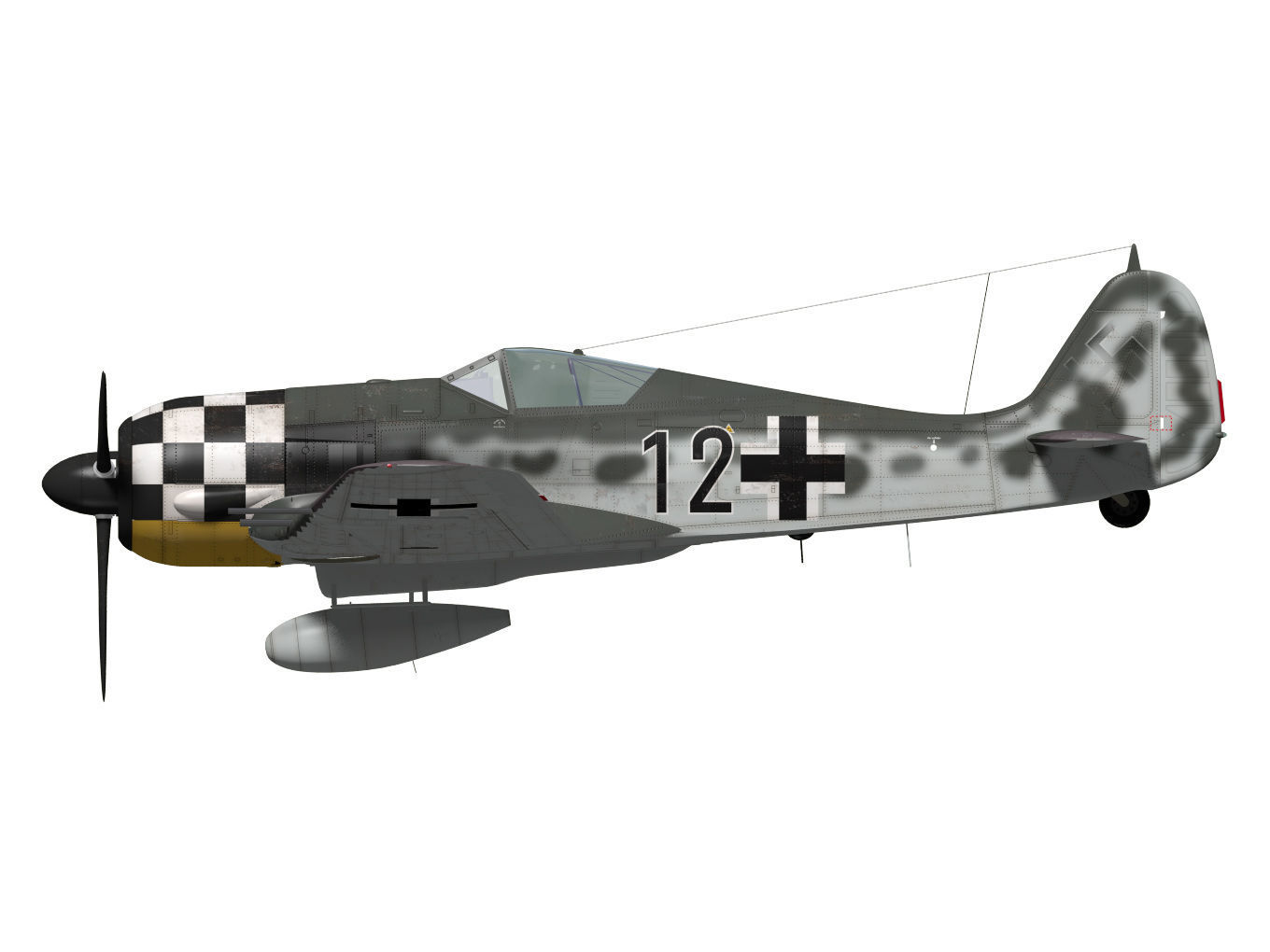 Focke Wulf Fw190 A6 3D model_9